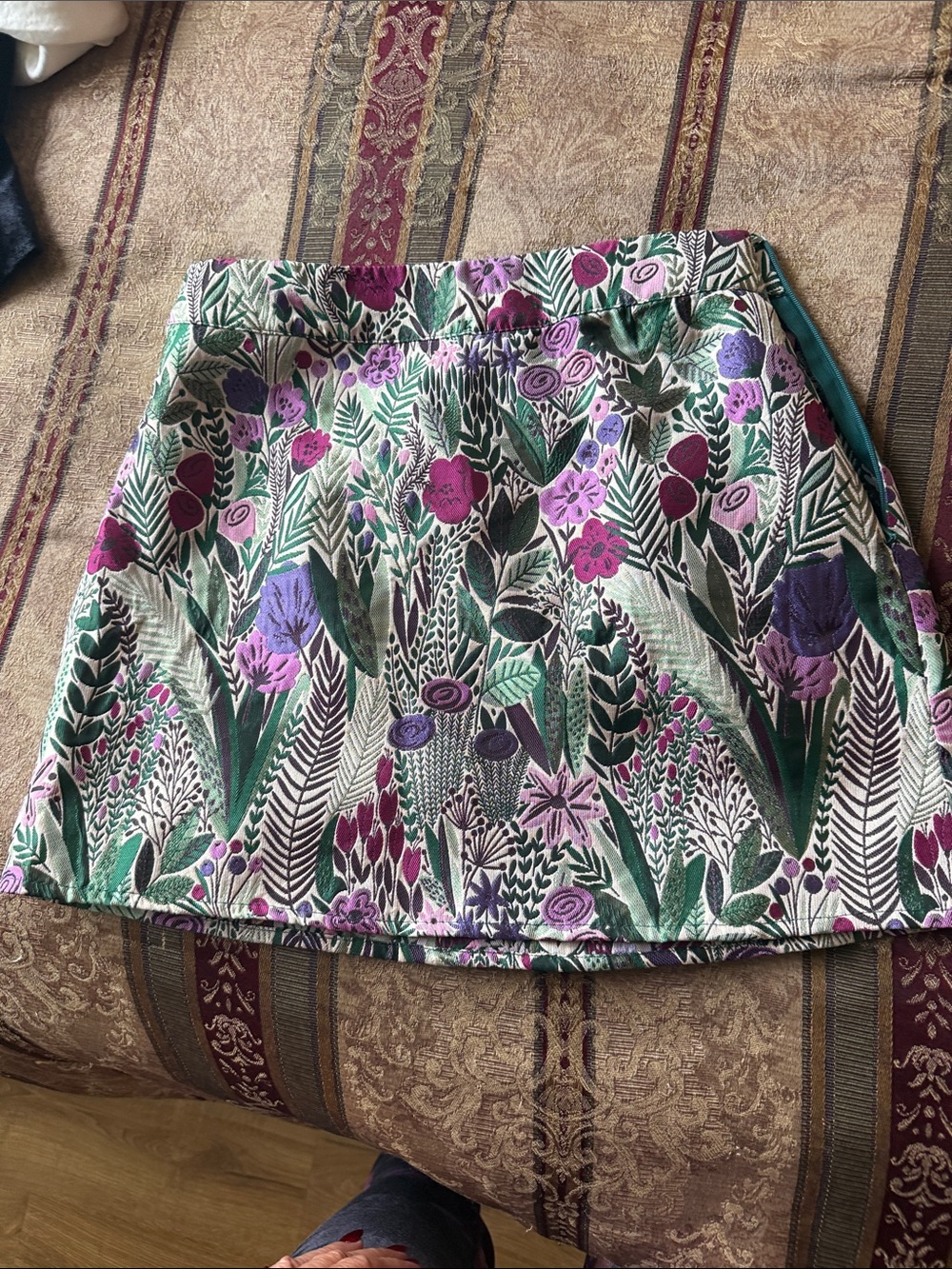 Bella Marie Floral Mini Skirt - Purple, Green, Pink